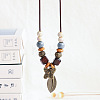 Alloy Pendant Waxed Cord Necklaces FS-WGBC2DA-03-1