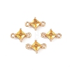 Brass Pave Glass Rhombus Links Connector Charms GLAA-Q088-001D-1