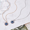 2Pcs 2 Colors Blue Plastic Evil Eye with Crystal Rhinestone Pendant Necklaces Set NJEW-AN0001-25-7
