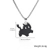 201 Stainless Steel Enamel Black Cat Shape Pendant Necklaces FS-WG449EB-01-1