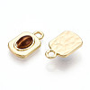 Rectangle Alloy Resin Charms PALLOY-N177-03G-2