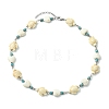 Ocean Dyed Synthetic Turquoise Turtle and Heart Beaded Necklaces for Women NJEW-JN06227-02-3