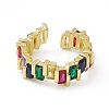 Colorful Cubic Zirconia Open Cuff Rings EJEW-F294-20G-3
