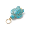 6Pcs 2 Colors Dyed Synthetic Turquoise Pendants PALLOY-JF05173-01-5