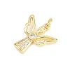 Brass Micro Pave Cubic Zirconia Pendants KK-F938-38G-03-2