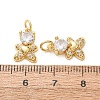 Brass Micro Pave Clear Cubic Zirconia Charms CU-E003-18G-03-3