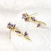 Brass Micro Pave Cubic Zirconia Stud Earrings KK-CBA8324-20G-4