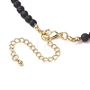 4mm Natural Lava Rock Round Beaded Necklaces NJEW-JN05007-5