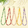 Dyed Natural Freshwater Shell Chip Beads & White Round Shell Pearl Beaded Necklaces NJEW-JN06402-1