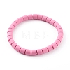 Handmade Polymer Clay Beaded Stretch Bracelets BJEW-JB06137-2