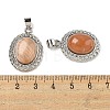 Natural Sunstone Oval Pendants G-B079-02P-03-3