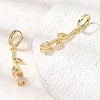 Brass Micro Pave Cubic Zirconia Hoop Earrings CU-CBA108A-14G-06-3