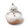 Christmas Flocky Opaque Resin Pendants LS-RESI-F062-04D-1