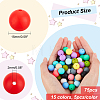 75pcs 15 Colors Food Grade Eco-Friendly Silicone Beads SIL-DC0001-02-2