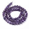 Natural Amethyst Round Bead Strands G-L170-6mm-03-4