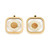 304 Stainless Steel Epoxy Resin Pendants STAS-T072-35-2