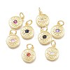 Brass Micro Pave Cubic Zirconia Pendants KK-P187-17-G-1