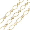 Handmade Brass Pave Clear Cubic Zirconia Oval Link Chains CHC-G027-02LG-1