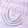 3Pcs 3 Colors Dyed Round Natural Persian Jade Beaded Nekclaces NJEW-JN05624-1