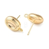 Brass Stud Earring Finding with Loops KK-C042-06G-2
