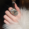 Brass with Crystal Rhinestone Cuff Open Rings FS-WG214C1-01-2
