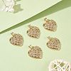 5Pcs Brass Micro Pave Clear Cubic Zirconia Pendants ZIRC-SZ0003-26-2