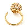 Brass Micro Pave Cubic Zirconia Open Finger Ring RJEW-C069-10G-3