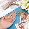 3Pcs 3 Colors Fashionable Glass & Brass Hair Combs OHAR-CP0001-03-3