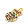 Christmas Series Brass Micro Pave Cubic Zirconia Pendants KK-Q010-01G-04A-2