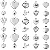 100Pcs 10 Styles Heart Tibetan Style Alloy Charm Pendants TIBEP-CJ0002-69-1