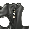Natural Pearl & Alloy Hoop Earrings EJEW-JE07028-2