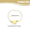 Natural Freshwater Pearl & 304 Stainless Steel Bead Finger Rings RJEW-FS00001-09-3