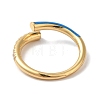 Rack Plating Brass Cubic Zirconia Open Cuff Rings for Women RJEW-S407-04G-3