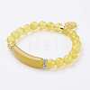 Natural Agate Beads Charm Bracelets BJEW-K164-C03-1