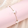 Butterfly ABS Imitation Pearl Beads Link Bracelets BJEW-JB13905-4
