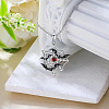 Halloween Alloy Siam Rhinestone Spider Web with Black Bat Pendant Necklaces WGB5650-01-2