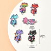 12Pcs 6 Colors Alloy Enamel Connector Charms ENAM-YW0003-89-3