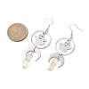 Natural Quartz Crystal & 201 Stainless Steel Dangle Earrings EJEW-TA00429-3