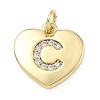 Brass Micro Pave Clear Cubic Zirconia Pendants KK-D229-01G-03-1