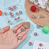20Pcs Round Polymer Clay Rhinestone Pendants PALLOY-OC00048-3