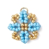 Glass Seed Beaded Pendants PALLOY-MZ01267-02-1
