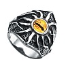 Hip-hop Style 201 Stainless Steel and Glass Finger Rings FS-WG99B6A-02-3