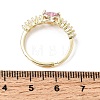 Brass Pave Cubic Zirconia Cuff Open Rings CU-CBA5C10-02G-5