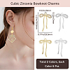 12Pcs 2 Colors Alloy Micro Pave Cubic Zirconia Pendants FIND-BBC0003-41-2