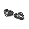 Heart Shape Polymer Clay Rhinestone Beads CLAY-NH0001-09B-05-3