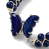 Natural Lapis Lazuli Braided Round Bead Bracelets BJEW-K251-06L-3