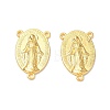 Holy Oval Carved Virgin Mary Tibetan Style Alloy Chandelier Component Links TIBEP-LF0961YKG-G-FF-1