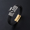 Punk Braided PU Leather Cord Bracelets AV4566-2-1