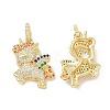 Brass Micro Pave Cubic Zirconia Pendants ZIRC-I063-11G-1