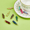 10Pcs 10 Styles Gemstone & Glass Pointed Copper Wire Wrapped Pendants FIND-FH0006-76-5